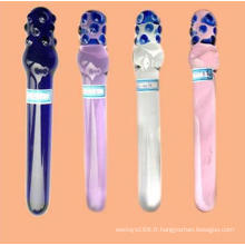 Appel sexe Toy verre Transparent cristal pénis pénis Backyard Anus G-Spot Sex Toys (IJ-GD2030)